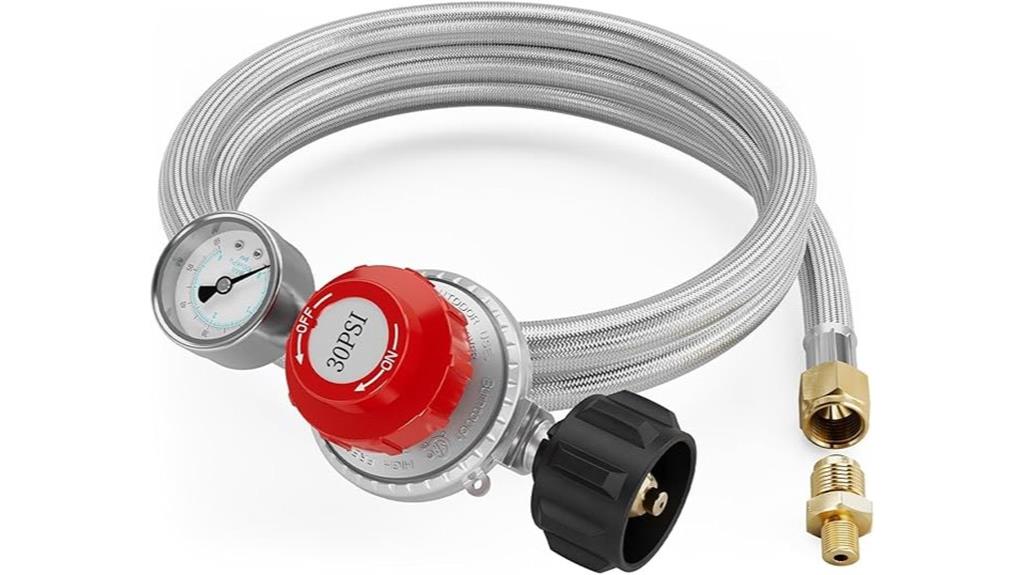 adjustable propane regulator with gauge
