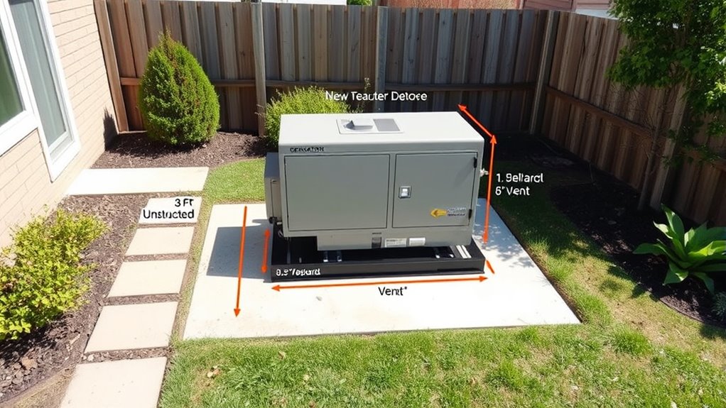 ensure clearance and ventilation