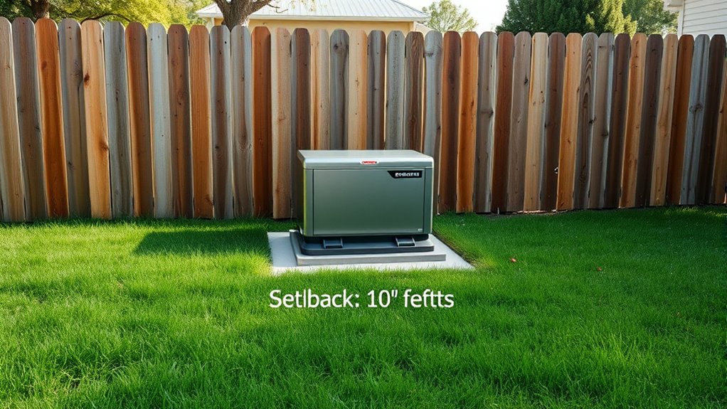 generator installation setback guidelines