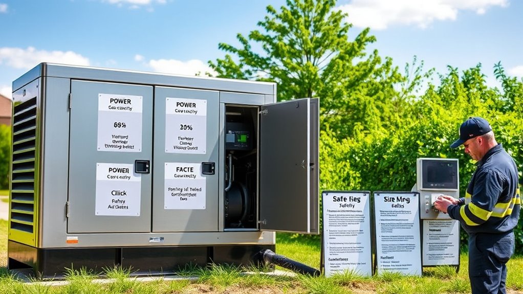 properly sized generator selection