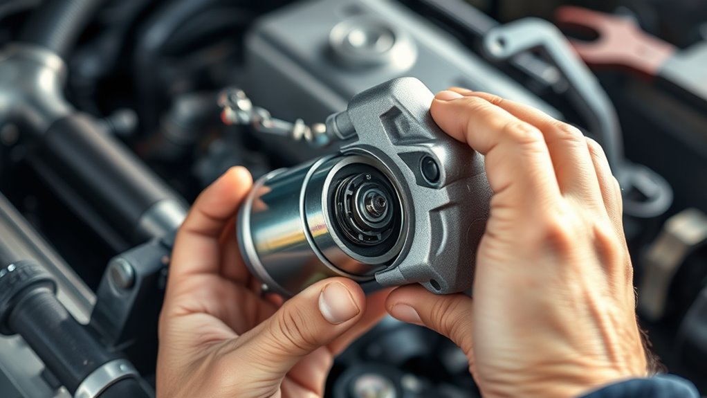 starter motor initiates engine cranking