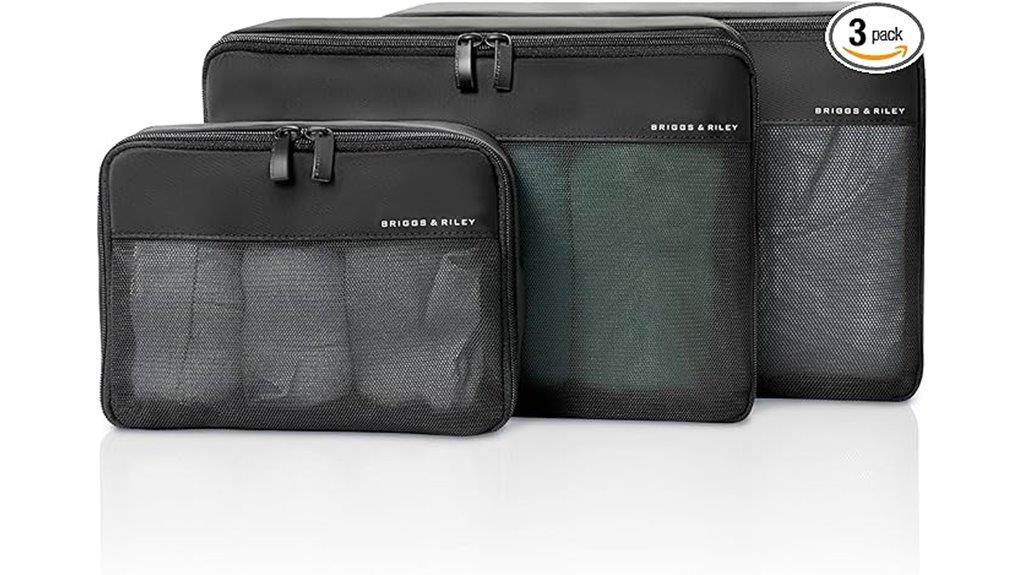 three piece black packing cubes