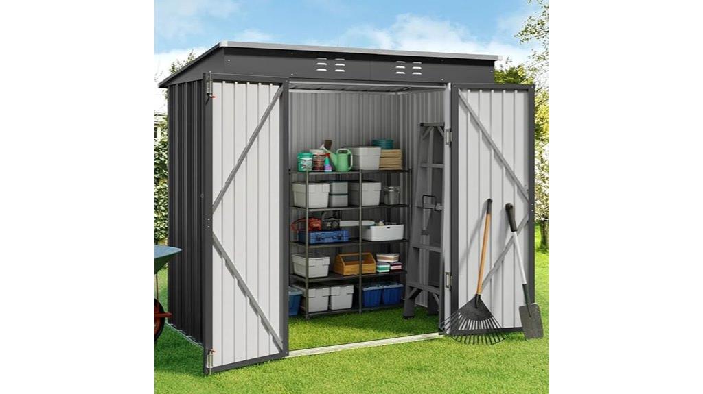 6x4 lockable outdoor shed