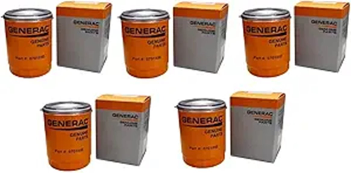 five generator oil filters