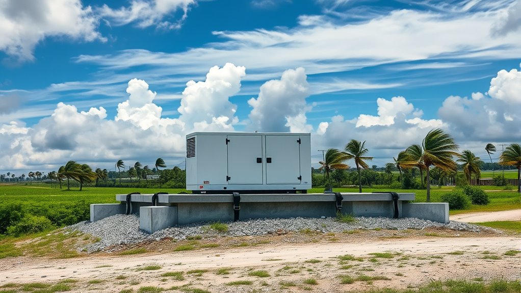 hurricane resistant generator pad selection