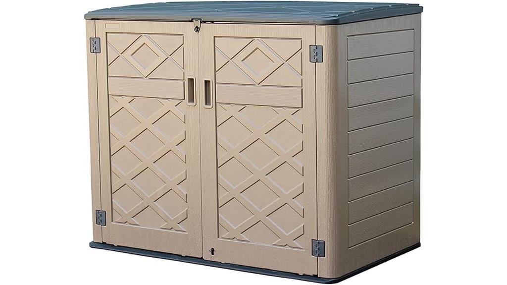 large brown resin shed