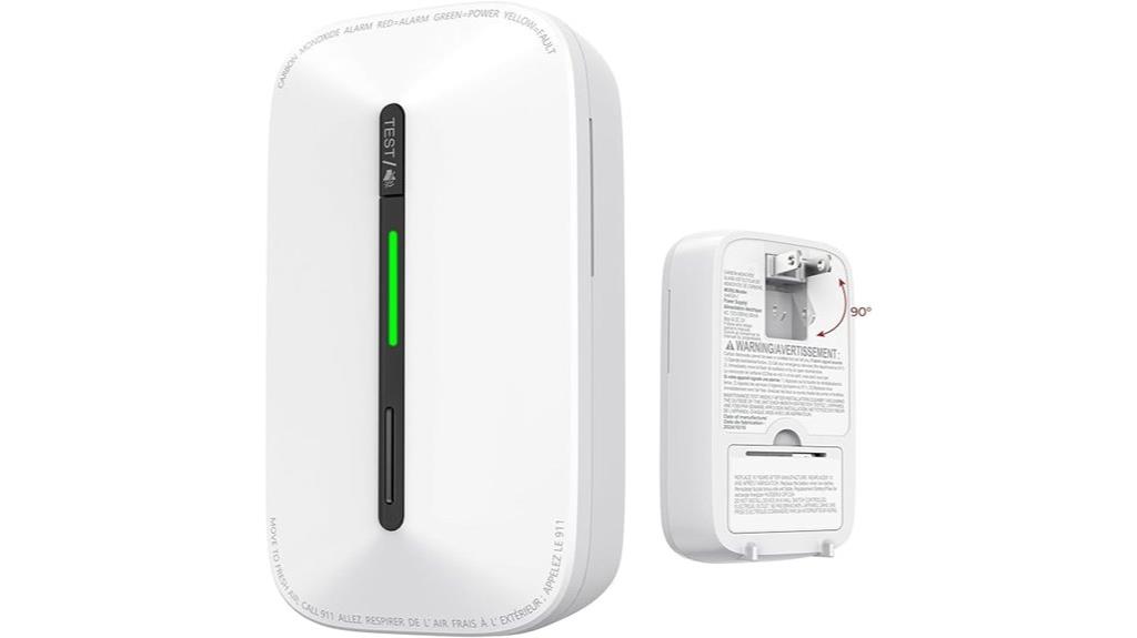 plug in co detector with long lasting battery