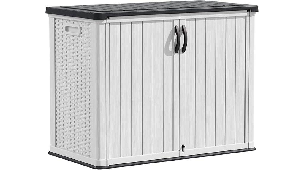white outdoor storage cabinet