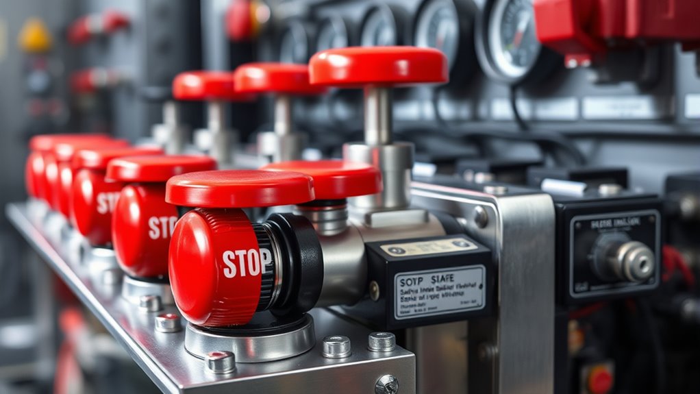 emergency stop and safety locks