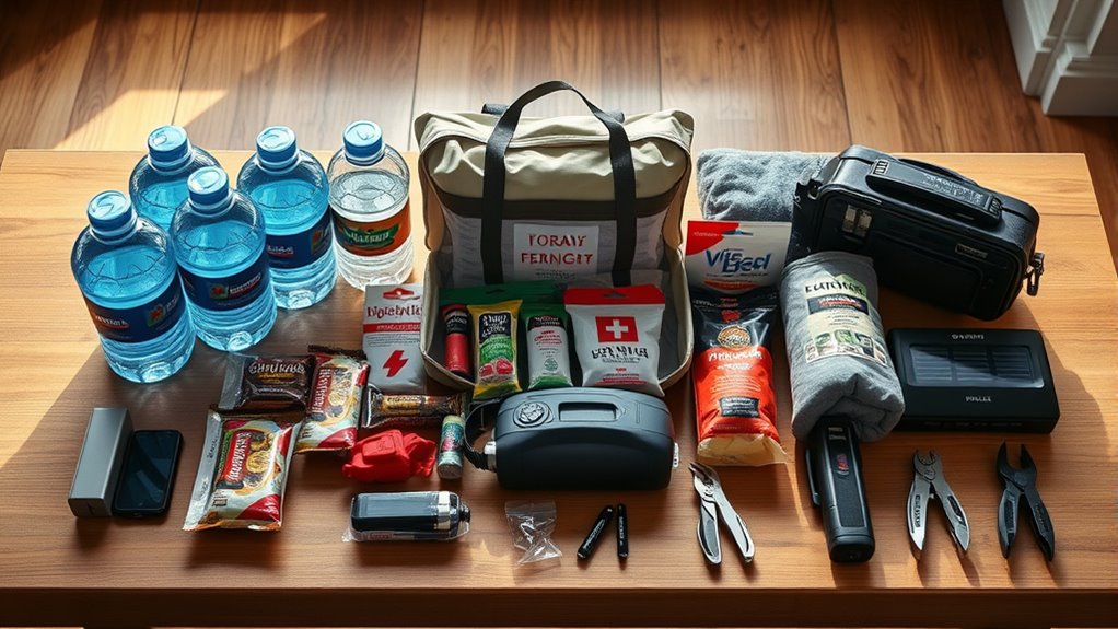 stock emergency food water