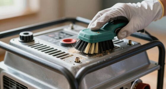 gentle cleaning around generator