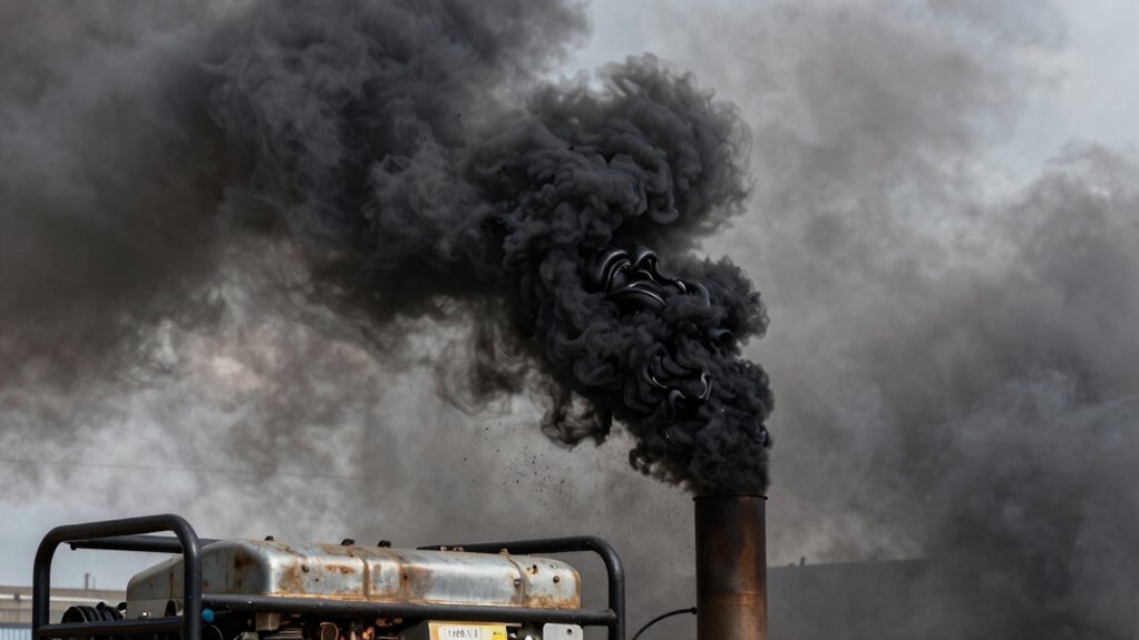 signs of generator black smoke