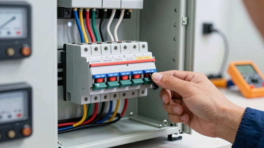 testing circuits via transfer switch