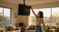 She Didn't Want Her TV Taking Up Wall Space — So She Hung It From The Ceiling